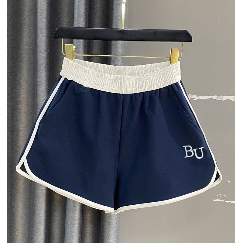 Girls' Elastic Waist Color-Blocked Hot Pants for Petite Figures, Mid-High Waist Shorts That Instantly Make Your Legs Look Longer, Sports Shorts Wholesale from the Manufacturer