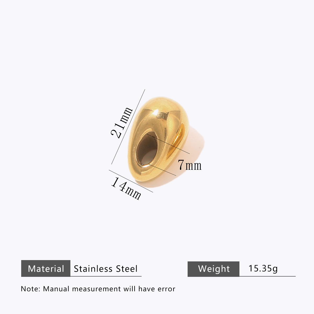 Golden water drop 14*21