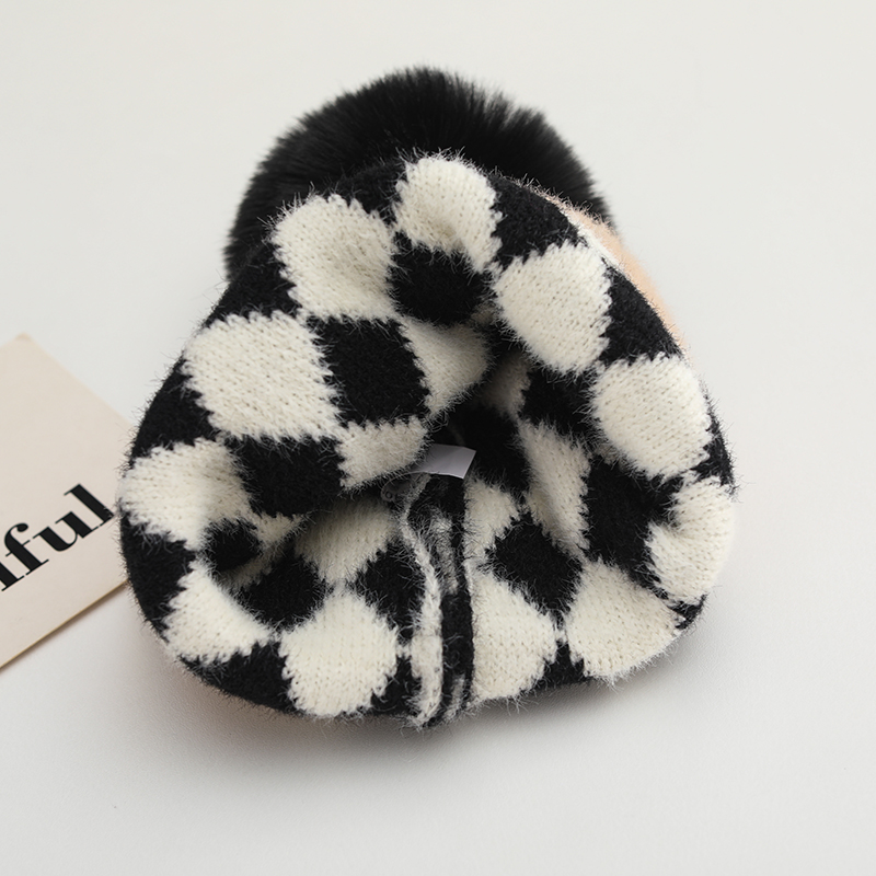 Children Unisex Gender Basic, Streetwear Style Children Unisex Basic Streetwear Plaid Wool Cap