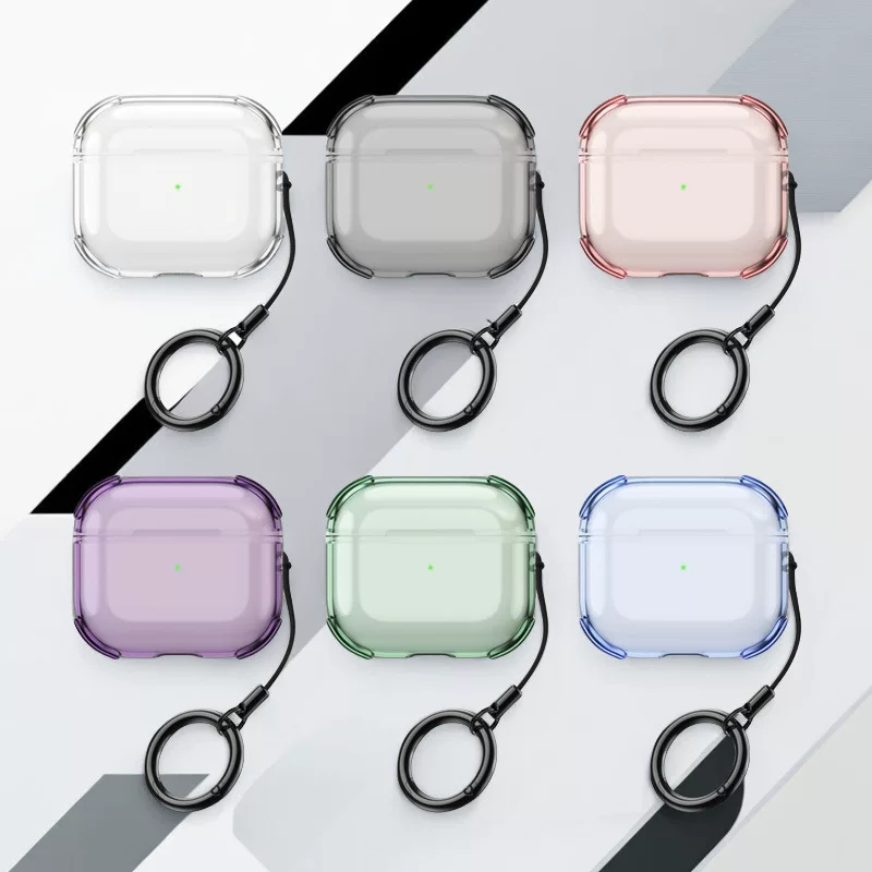 Protective Case (Apple AirPods) — Compatible with Pro/3/4/2/1, Transparent, Keyring