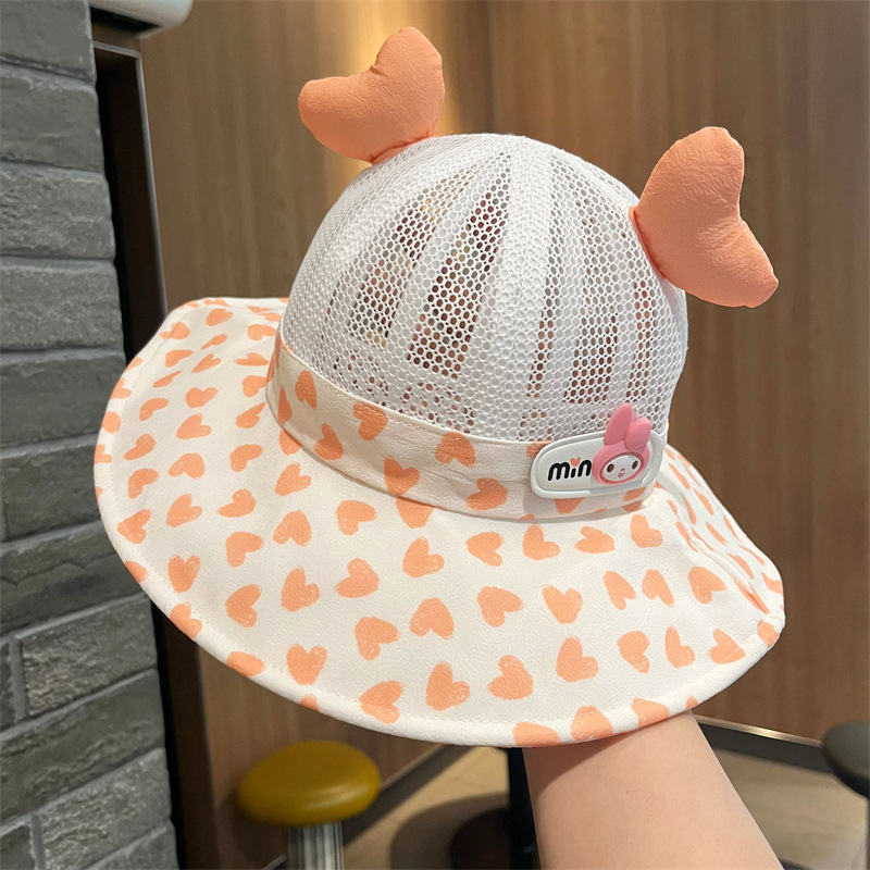 Sombrero para niños verano estilo fino malla transpirable sombrero grande parasol protector solar sombrero de pescador hombres y mujeres sombrero de lavabo de sol para bebés