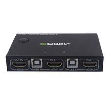 AIMOS HDMI KVM Switch Box Share 2 Computers with One Keyboa