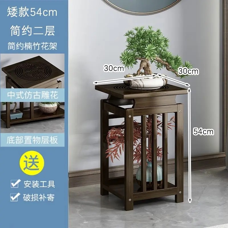フラワースタンド収納ラックバルコニー床置き新中国風フラワーテーブルインテリア装飾リビングルーム多層窓枠多肉植物植木鉢棚|undefined