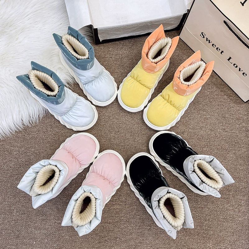 Простые зимние сапоги из ткани с прострочкой, женские зимние новые мужские и женские домашние и уличные сапоги, Модная хлопковая обувь