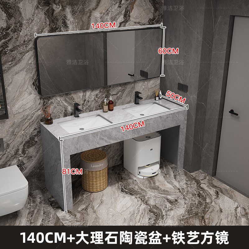 モダンでシンプルな大理石のダブル洗面台公共トイレ洗面台床置き洗面台キャビネットの組み合わせ|undefined
