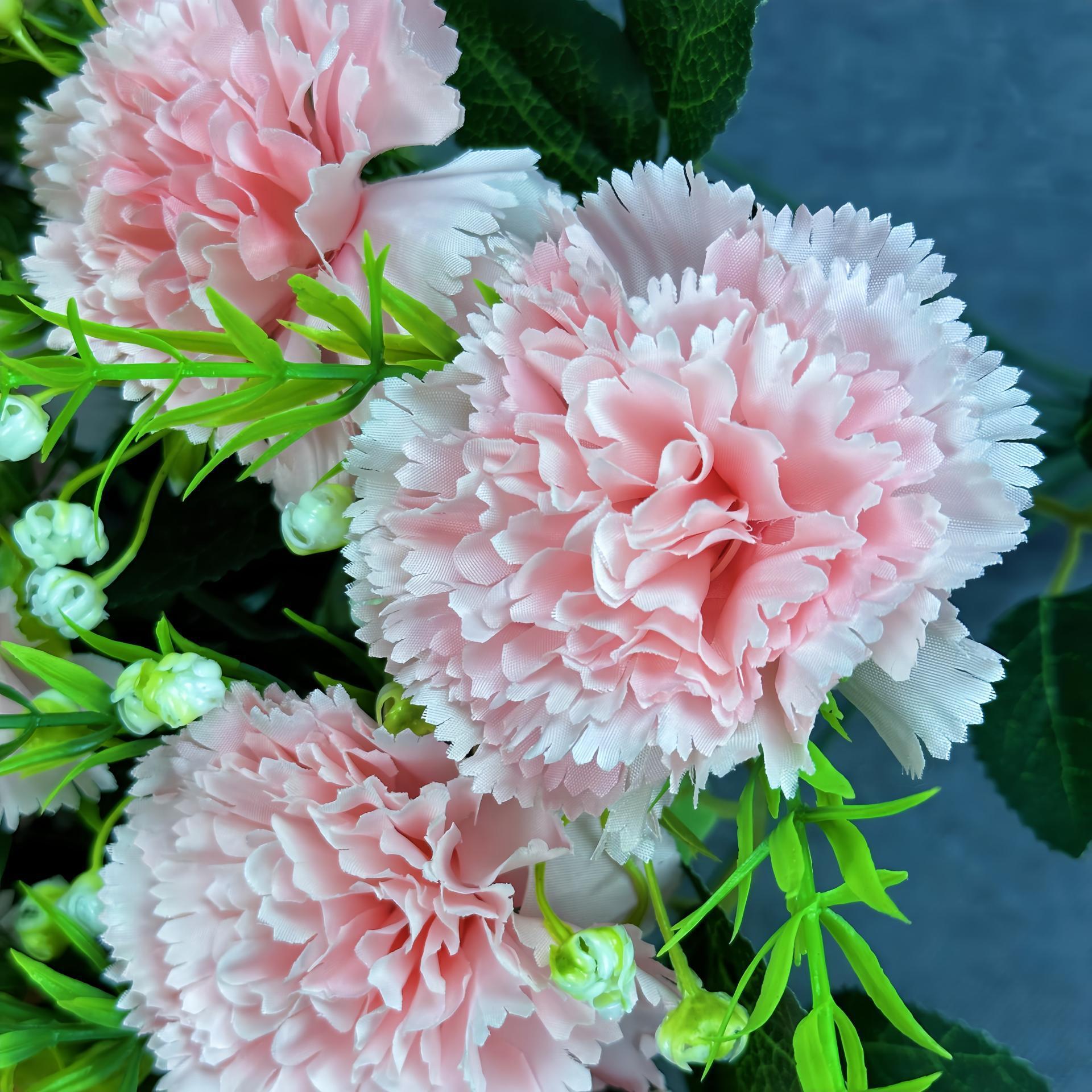 Nuevo conjunto de 18 flores de claveles simuladas decoración de boda decoración de flores falsas transfronterizas al por mayor