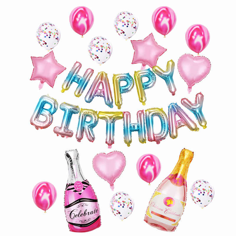 Amazon Venta caliente botella de champán traje globo de aluminio fiesta de cumpleaños decoración globo de papel de aluminio