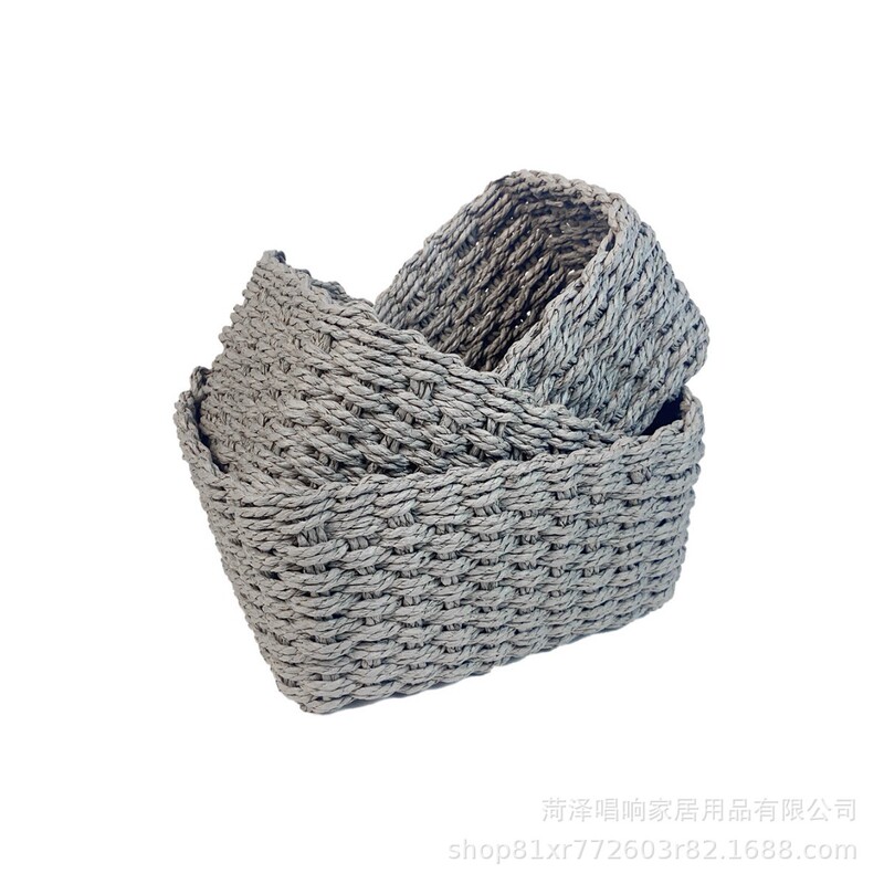 跨境代发手工草编收纳筐家用客厅杂物玩具收纳箱桌面化妆品收纳篮|undefined
