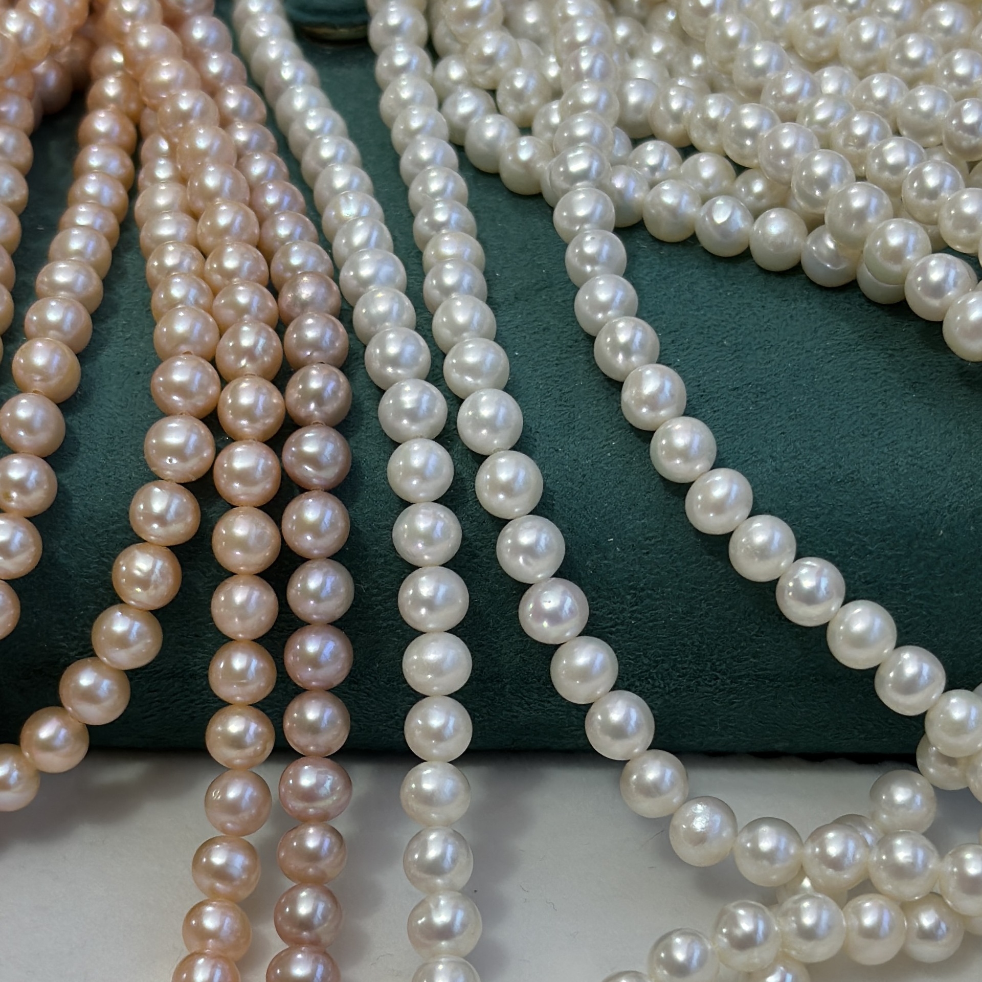 July Pearl 6-7mm round bead freshwater pearl jewelry bright raw materials semi-finished products wholesale DIY Zhuji