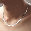 Accessory, silver blade, necklace suitable for men and women, 4mm, wholesale