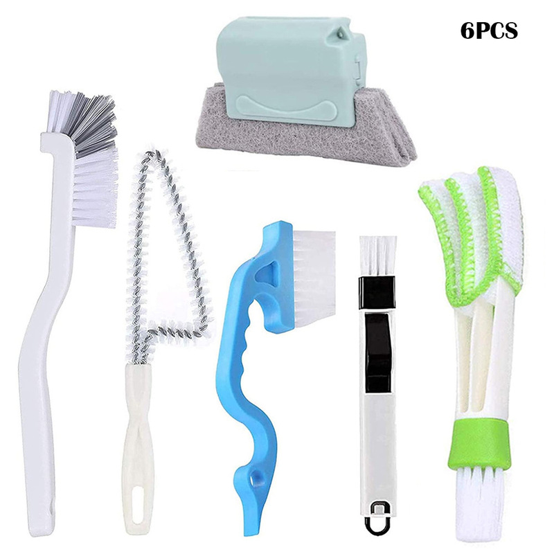 Cross-border source 6-piece set of gap brush concave cleaning brush window ditch cleaning brush brush household cleaning tool kit