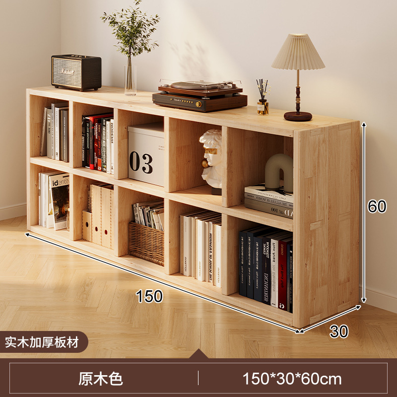 Gabinete de almacenamiento de ventana salediza de madera maciza, gabinete de rejilla, alféizar de la ventana, estantería, pequeño gabinete en el balcón, estantería de almacenamiento, estantería baja