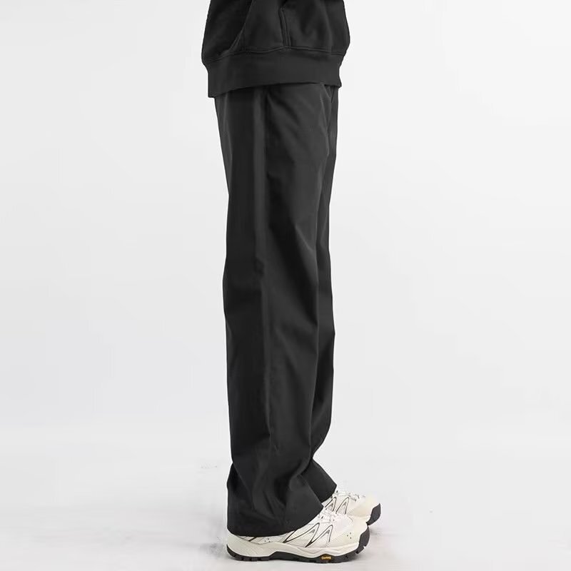 メンズジャケットパンツ、秋トレンドルーズカジュアルパンツ、ストレートパンツ、機能パンツ、スポーツパンツ、メンズブラック|undefined