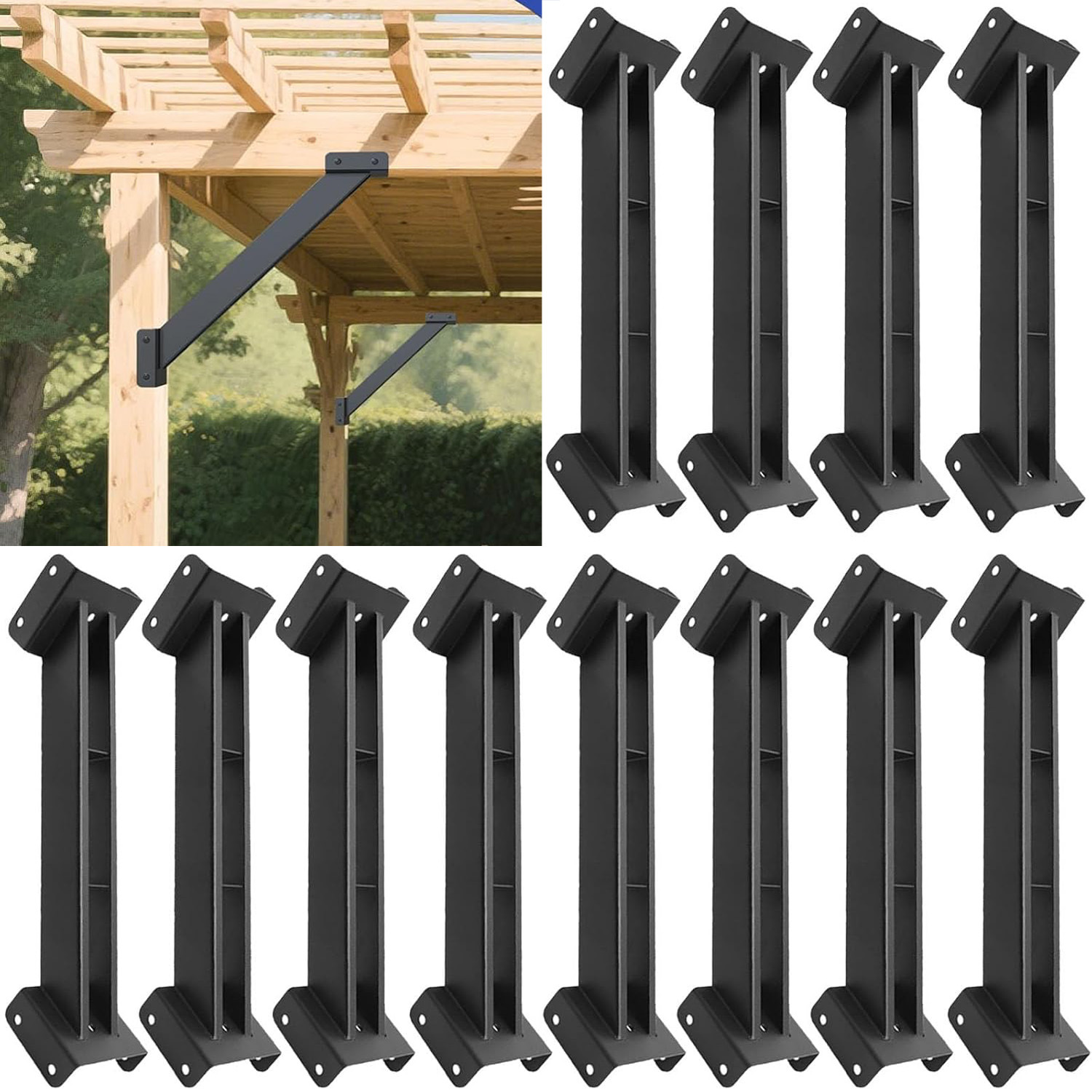 Soporte de Ángulo de 45 Grados para Techo de Pérgola, De Alta Resistencia, para Exterior image 1