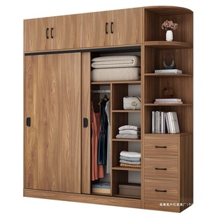 Wardrobe Simple Modern Wardrobe Bedroom Home Storage Cabinet Rental House Small Apartment Economical Sliding Door Storage Cabinet