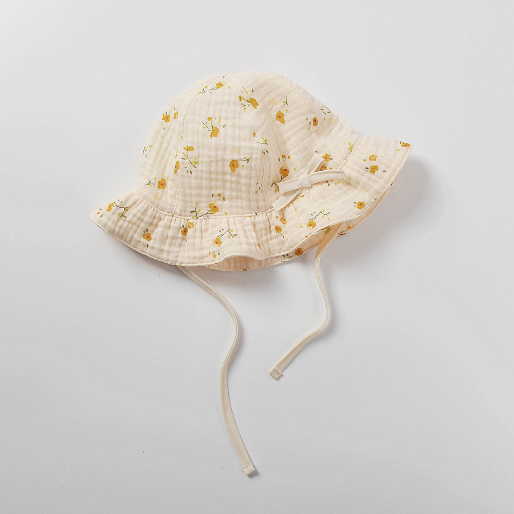 moinmlon Korean Edition Spring and summer new pattern baby Visor Cotton cloth baby Sunscreen Sun hat bow