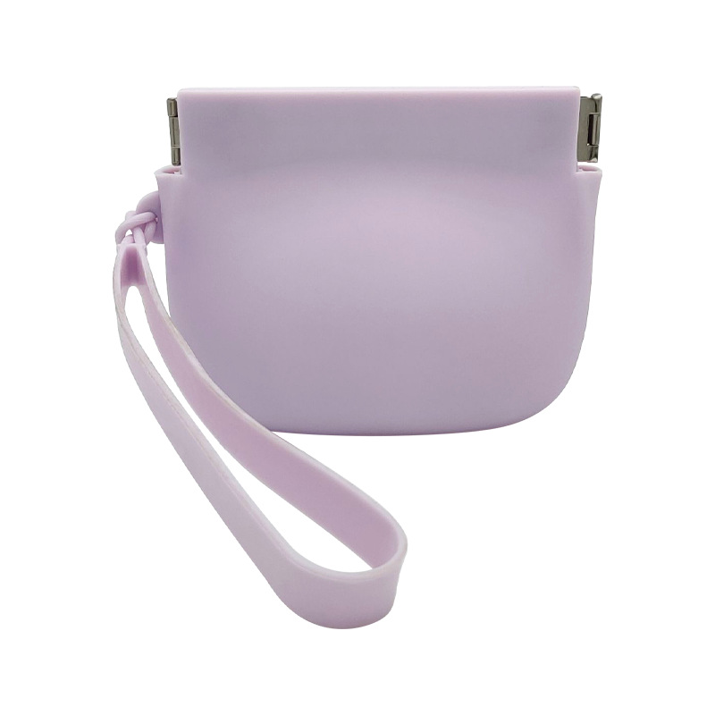 シリコンゴム弾性板小銭入れ口紅化粧バッグ自動閉鎖鍵イヤホン収納袋携帯型ミニバッグ