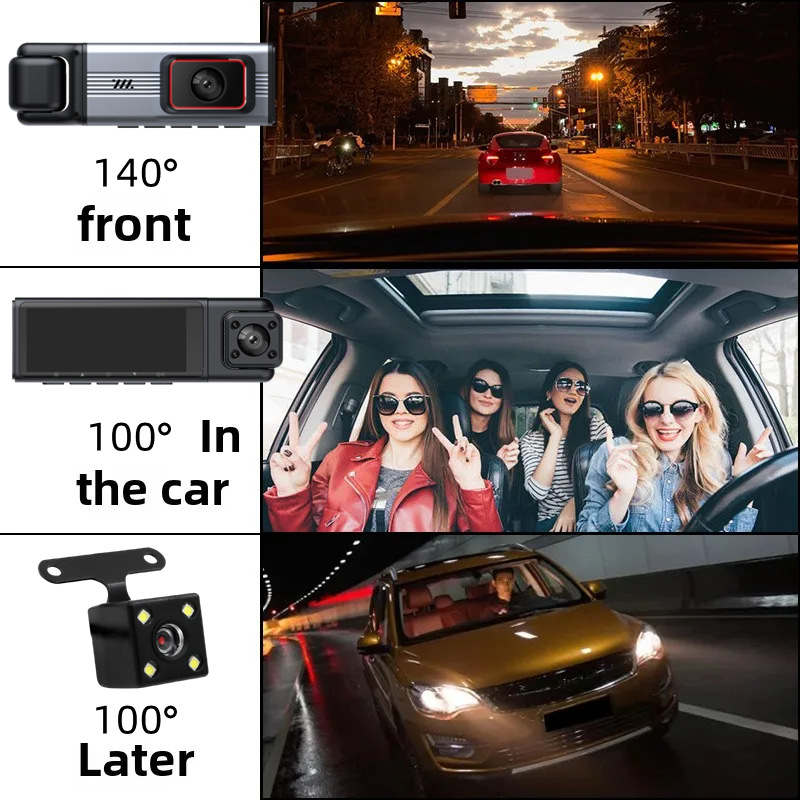 Cross-Border Four-Lens Driving Recorder, High-Definition 1080P Wide-Angle Night Vision, Wifi In-Car Front and Rear Vehicle Recorder