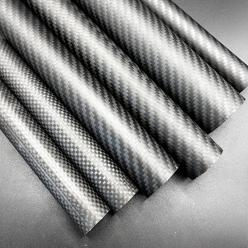 3K碳纤维管斜纹哑光碳纤维管多规格高强度挤塑平纹碳管黑色碳纤管