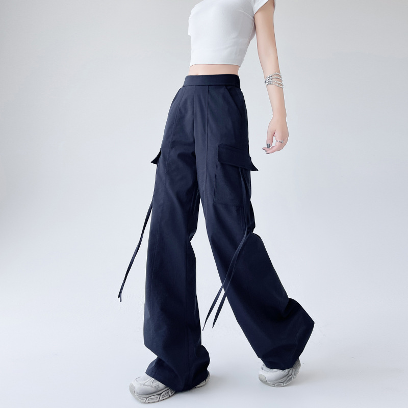 Quick-drying Tooling Horn Wide-leg Pants Women's Summer Thin Design High Waist Loose All-match Slimming Sports Casual Pants Quick-drying Tooling Horn Wide-leg Pants Women's Summer Thin Design High Waist Loose All-match Slimming Sports Casual Pants