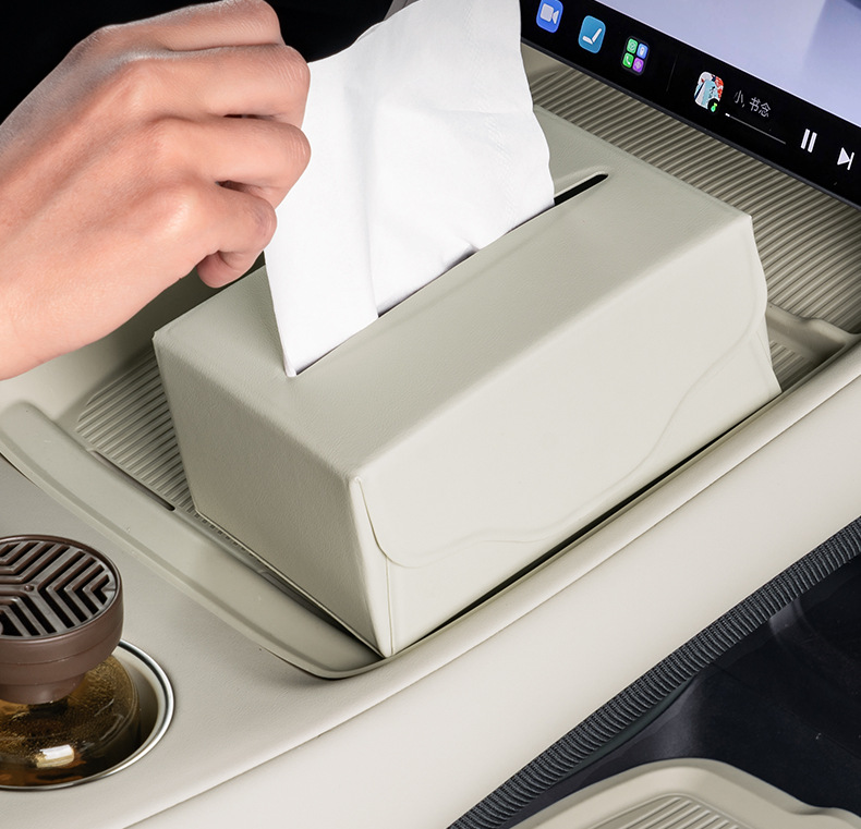 Car-mounted tissue box, sunroof-mounted sunshade tissue box, in-car tissue box, creative magnetic leather tissue pouch