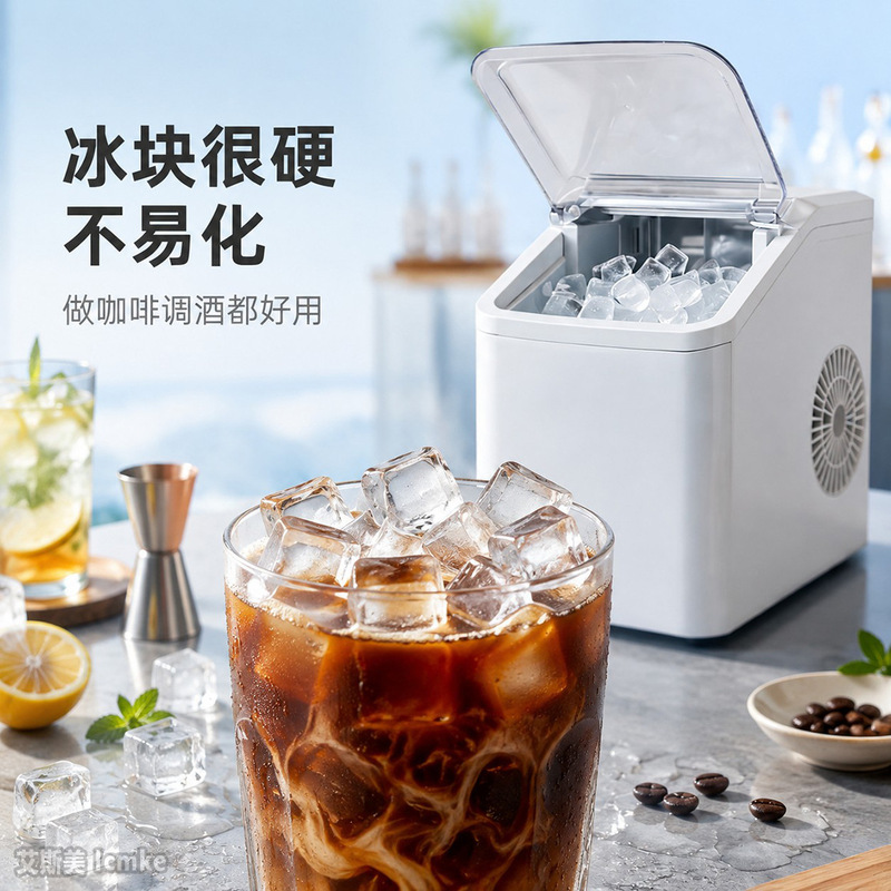 Cross-border foreign trade bullet ice 15KG ice maker for home, commercial, dormitory, ice water, beer, stall selling, camping use Cross-border foreign trade bullet ice 15KG ice maker for home, commercial, dormitory, ice water, beer, stall selling, camping use