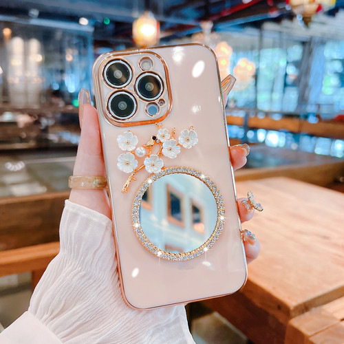 Suitable for iPhone 14 Promax mobile phone case trendy brand rhinestone mirror Apple 15 protective cover new 13 high-end