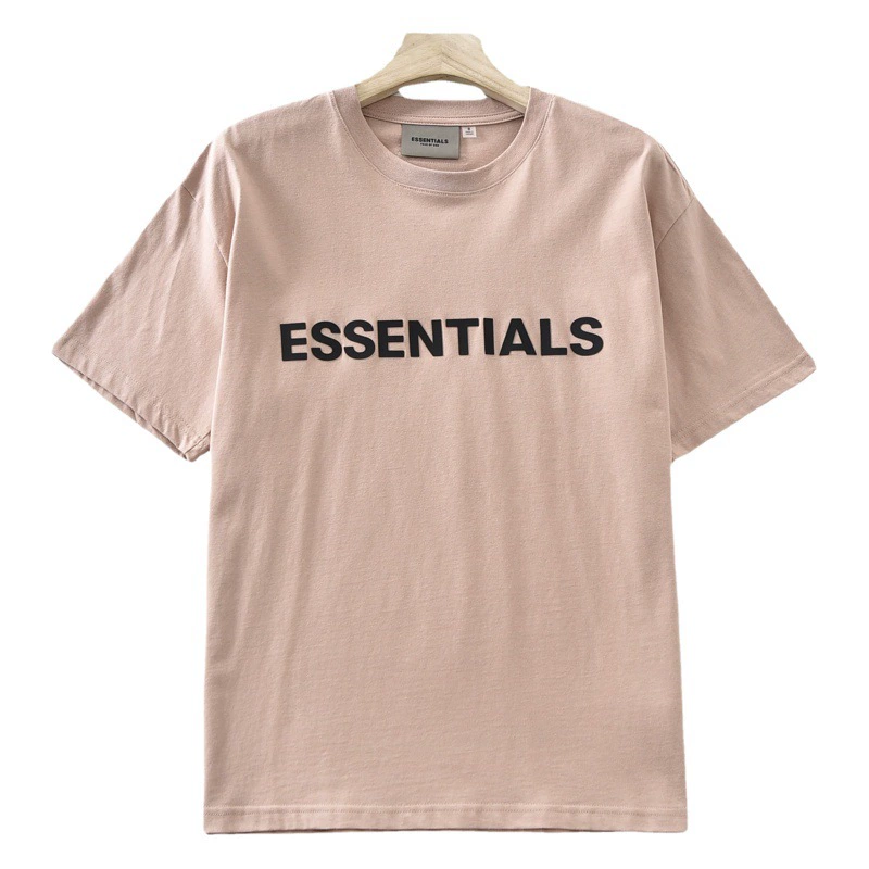 Летняя двойная линия ESSENTIALS нишевые американские свободные мужские и женские хлопчатобумажные футболки с короткими рукавами для пар