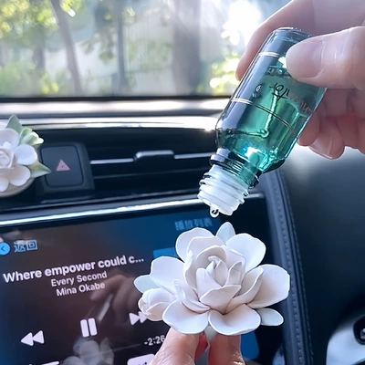Car Perfume Aromatherapy — Ceramic Flower Long-Lasting Fragrance