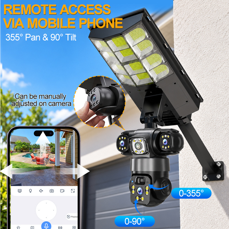 Cámara Solar Integrada con Luz LED ABS Impermeable e Infrarrojos para Exterior image 3