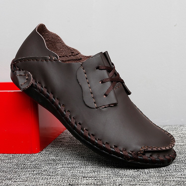 Zapatos de cuero casuales de invierno transfronterizos zapatos perezosos con cremallera lateral para hombres zapatos de negocios para hombres británicos zapatos de guisantes ligeros zapatos para hombres