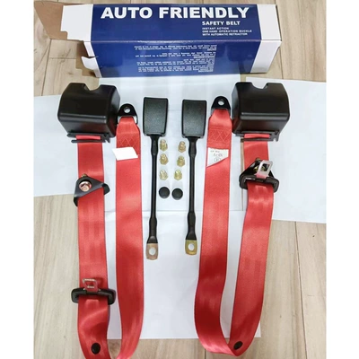 wholesale X, Car seat belt - pt-2-3-point-retractors-red-2-30cm-steel-wire-bases-black-8-screws-packed-in-box