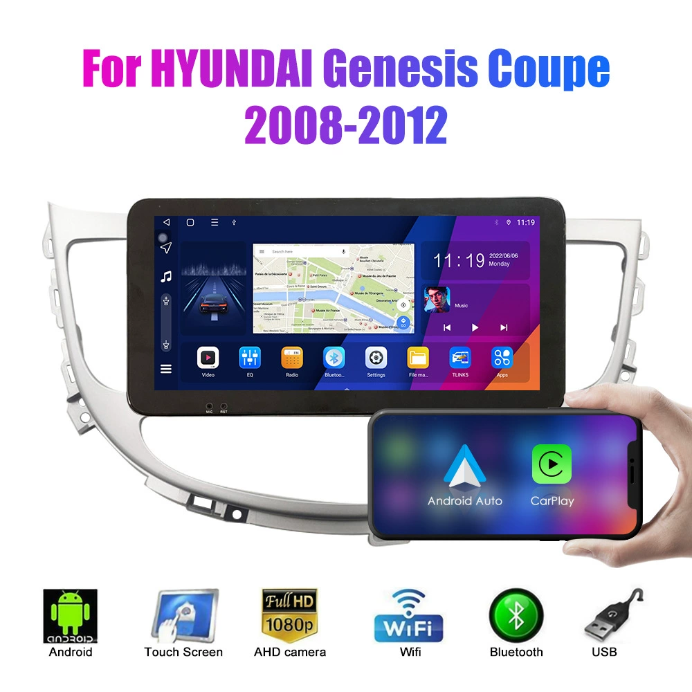 Подходит для Hyundai Genesis Coolpad 2008-2012, Android навигатор GPS с камерой заднего вида, автомобильный универсальный моноблок