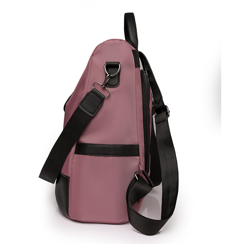 Venta al por mayor transfronteriza 2023 nueva mochila antirrobo de nailon casual moda femenina color de contraste bolsa de viaje al aire libre de doble uso