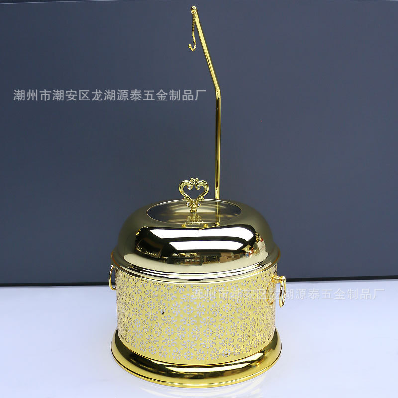 新款跨境不锈钢金色吊挂餐炉酒店自助餐炉 hanging chafing dish|undefined