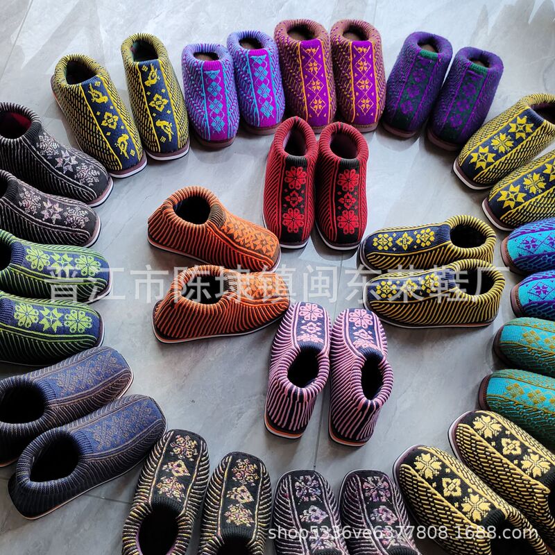 Winter new wool cotton shoes slippers Handmade on-line velvet warm cotton shoes lovers home cotton shoes tail goods