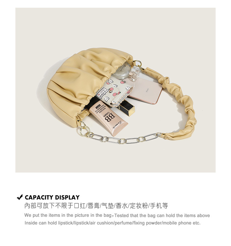 Wholesale Accessories Solid Color Fold Cloud Bag Chain Messenger Bag Nihaojewelry display picture 11