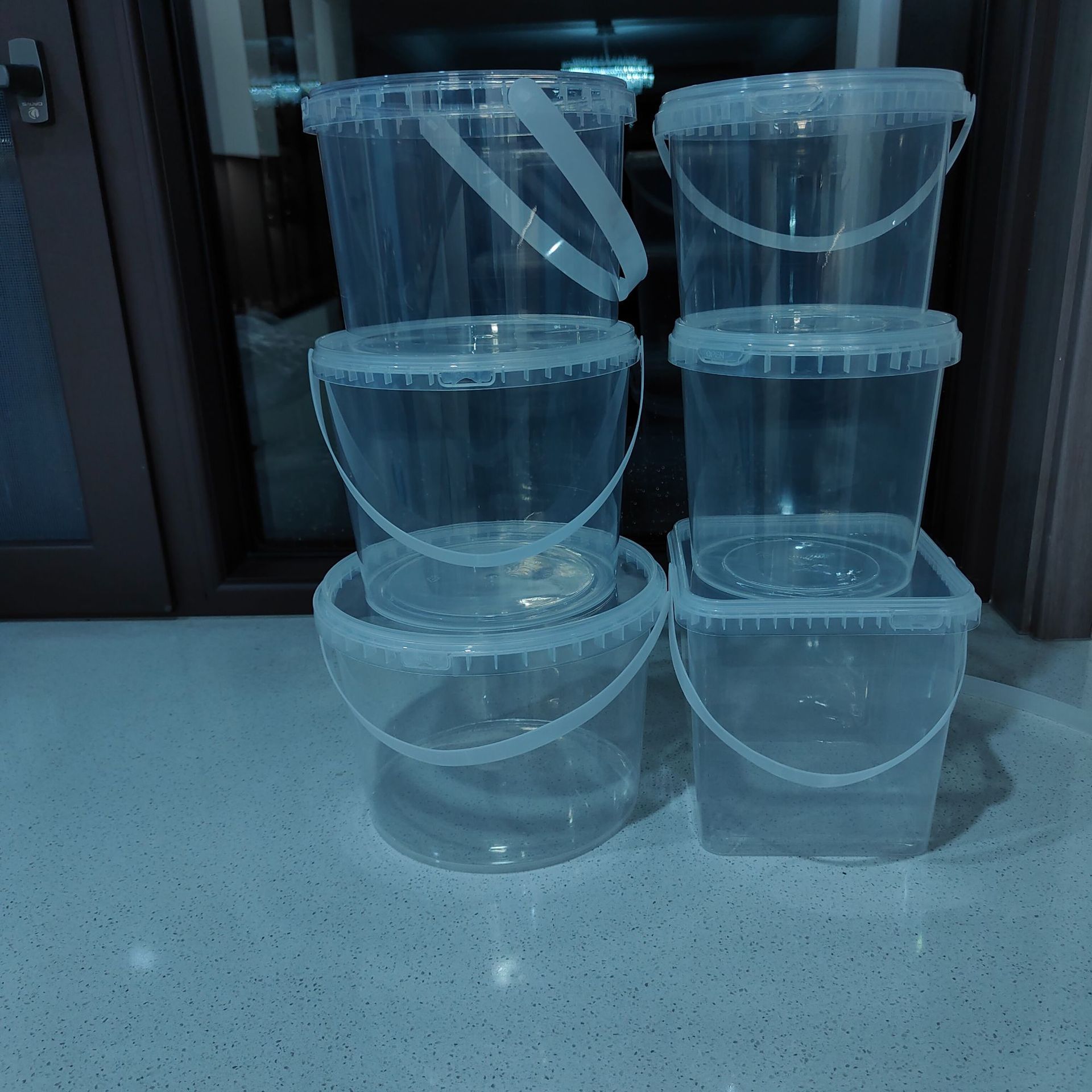 Transparent handicophane small plastic barrel