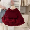 Ruffle collar sweater and puffy TUTU skirt