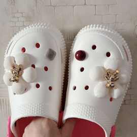 小熊复古个性彩色扣DIY洞洞鞋可拆卸鞋扣创意装饰品套装可爱