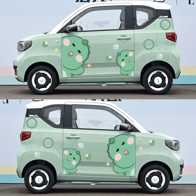 Sticker, cute electric car, dinosaur