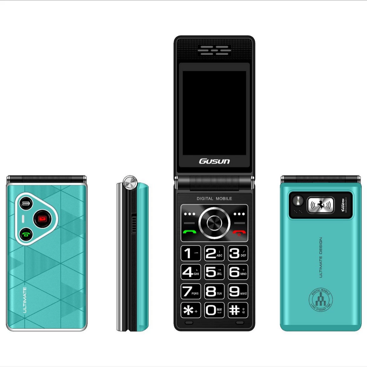 Extra-long folding mobile phone for elderly, battery, screen, D181, support function for all network communication standards, 4G, big battery, wide screen