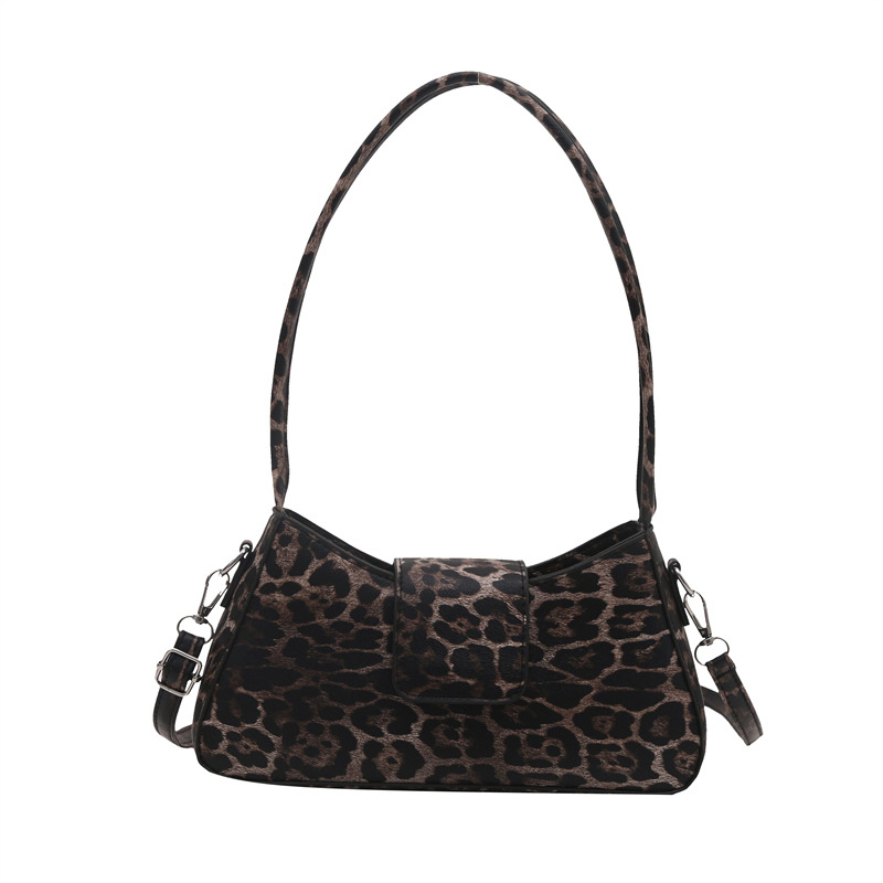 Moda europea y americana bolsos de brazo, leopardo, bolsos de mujer, 2024 invierno, bolsos de moda personales, bolsos de hombro literarios de moda.