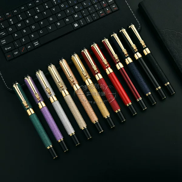 Wholesale leading metal signature pen ball pen wrinkle paint business gifts advertising pen pen laser logo