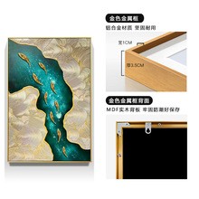 九魚圖手繪立體油畫玄關裝飾畫現代簡約輕奢走廊壁畫豎版掛畫