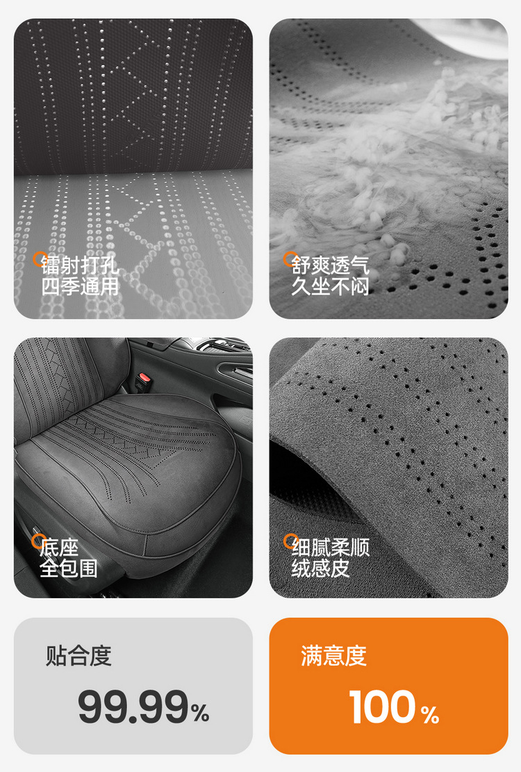Suitable for Galaxy Starry 7, this car seat cover is made of suede, provides full coverage, features ventilation holes, and is suitable for all seasons