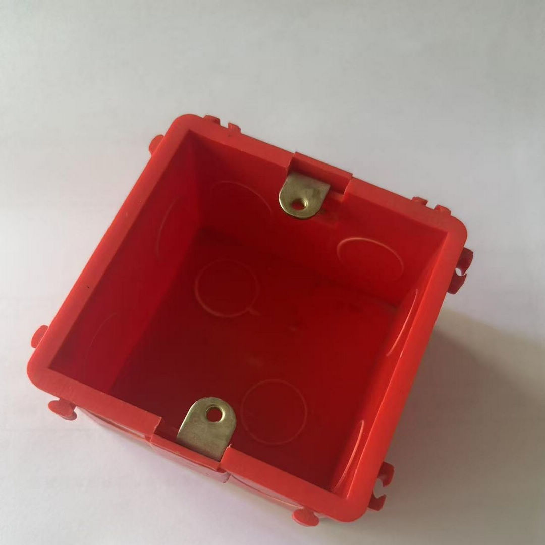 供应家装加厚红色组合型可连接开关盒（拼装底盒）