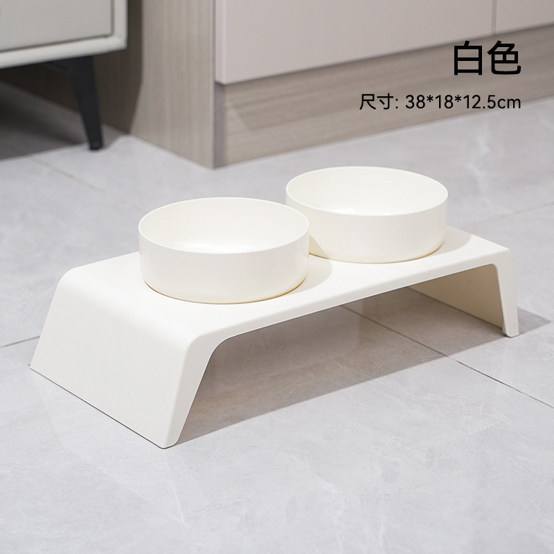 Tazón para mascotas Tazón para gatos anti-volcado Tazón para gatos Protector de cuello para gatos Tazón para perros Tazón doble de acero inoxidable Tazón para perros nuevo transfronterizo al por mayor