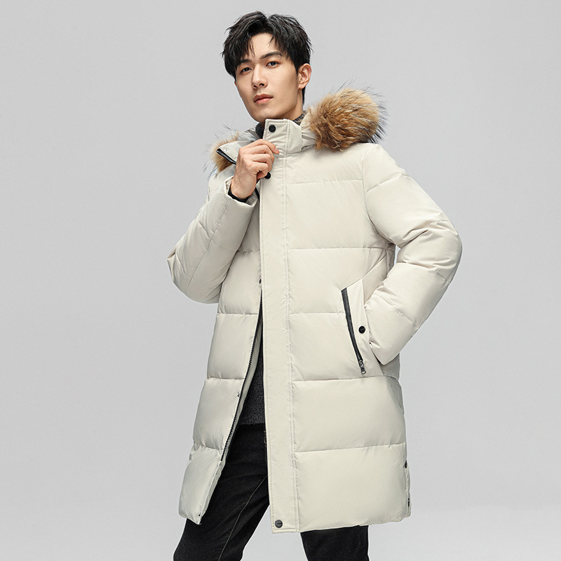 Зимняя пуховая куртка унисекс, средней длины, утепленная, парная, с капюшоном, рабочая одежда с логотипом.