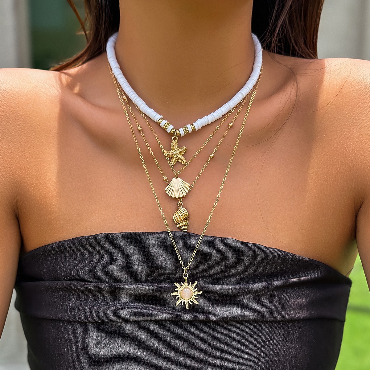 Two-tone Layered Necklace Set Minimalist Mixed Metal Jewellery_voghion.com